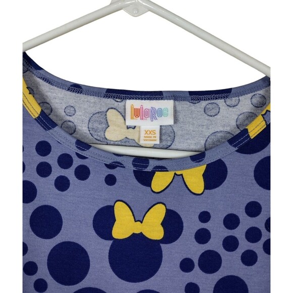 LuLaRoe Irma Womens XXS Shirt Tunic Stretch Disney Minnie Mouse Purple - NEW - Picture 4 of 8